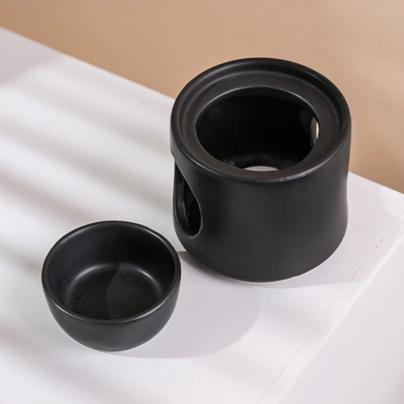 Brûle Parfum en Céramique Noire